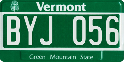 VT license plate BYJ056