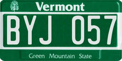 VT license plate BYJ057
