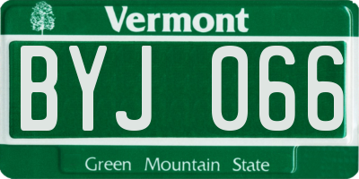 VT license plate BYJ066