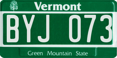 VT license plate BYJ073