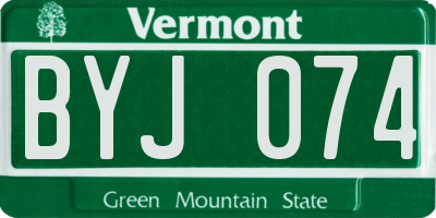 VT license plate BYJ074