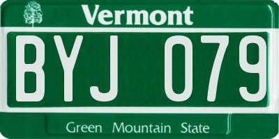VT license plate BYJ079