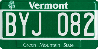 VT license plate BYJ082