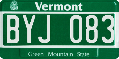 VT license plate BYJ083