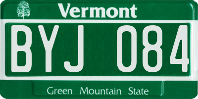 VT license plate BYJ084