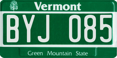 VT license plate BYJ085