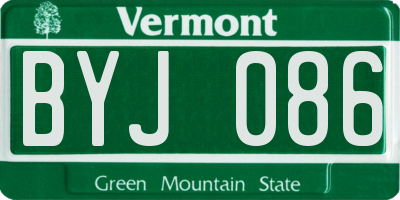 VT license plate BYJ086