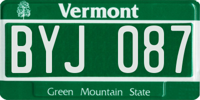 VT license plate BYJ087
