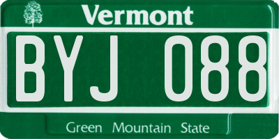 VT license plate BYJ088