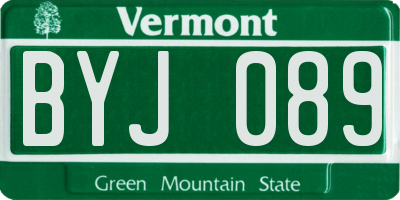 VT license plate BYJ089