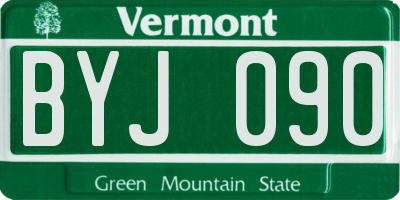 VT license plate BYJ090