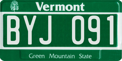 VT license plate BYJ091