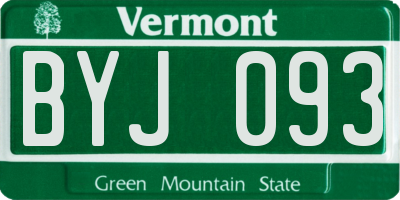 VT license plate BYJ093
