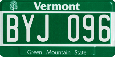 VT license plate BYJ096