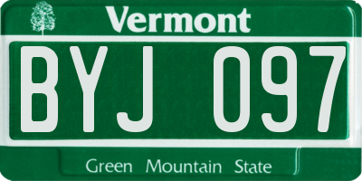 VT license plate BYJ097