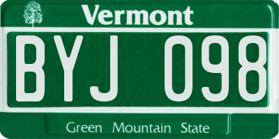VT license plate BYJ098
