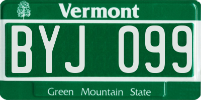 VT license plate BYJ099