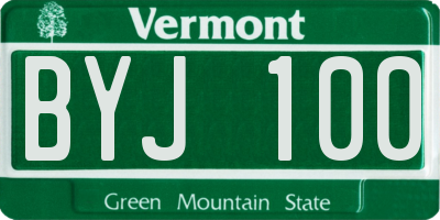 VT license plate BYJ100