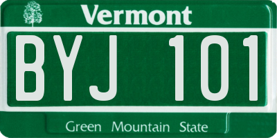 VT license plate BYJ101