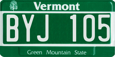 VT license plate BYJ105