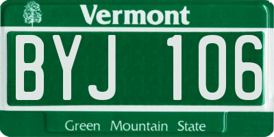 VT license plate BYJ106