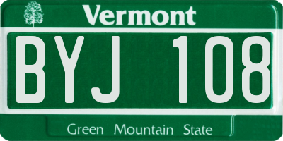 VT license plate BYJ108
