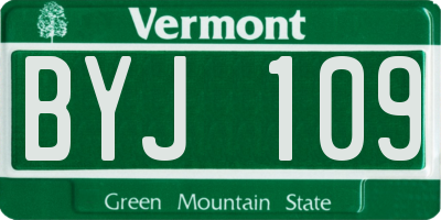 VT license plate BYJ109