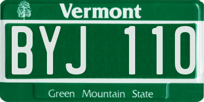 VT license plate BYJ110