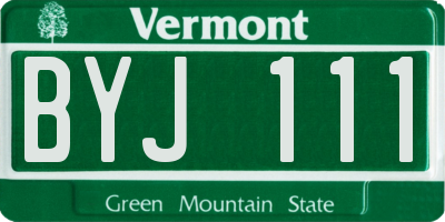 VT license plate BYJ111