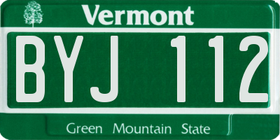 VT license plate BYJ112