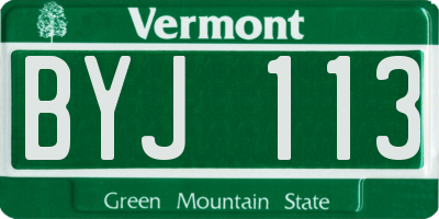 VT license plate BYJ113