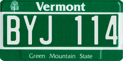 VT license plate BYJ114