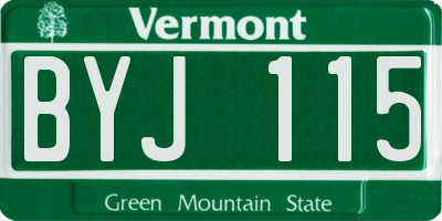 VT license plate BYJ115
