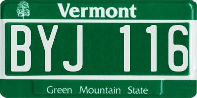 VT license plate BYJ116