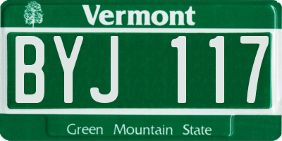 VT license plate BYJ117