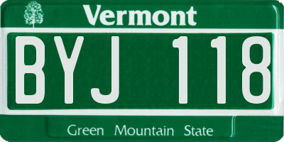 VT license plate BYJ118