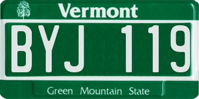 VT license plate BYJ119
