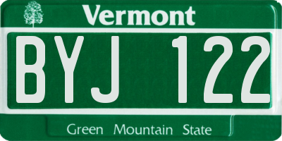 VT license plate BYJ122