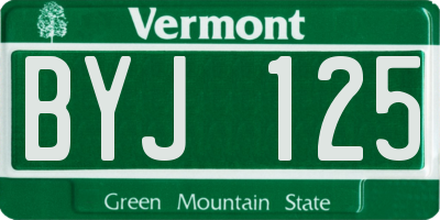 VT license plate BYJ125