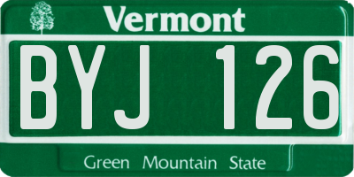 VT license plate BYJ126