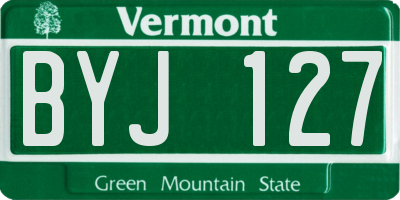 VT license plate BYJ127