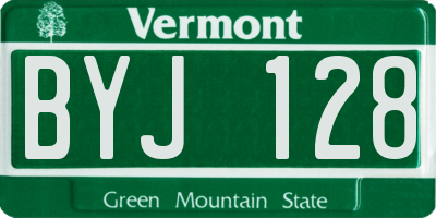 VT license plate BYJ128