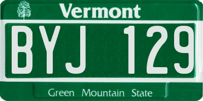 VT license plate BYJ129