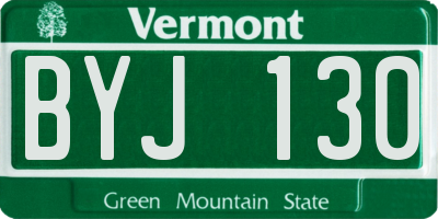 VT license plate BYJ130