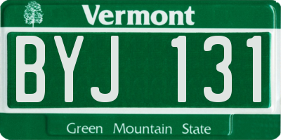VT license plate BYJ131