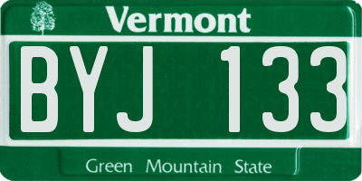 VT license plate BYJ133