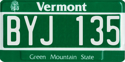 VT license plate BYJ135