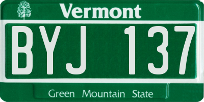 VT license plate BYJ137