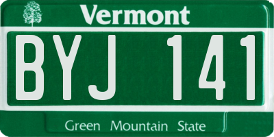 VT license plate BYJ141