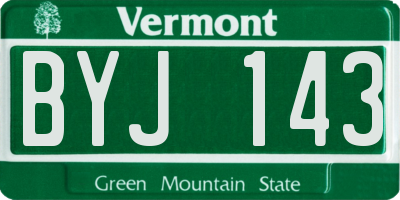 VT license plate BYJ143